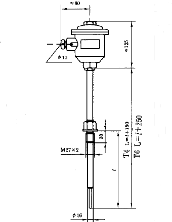 WRN-240A固定螺紋防爆熱電偶安裝圖片 WRN-240A固定螺紋防爆熱電偶安裝圖片